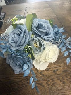 Dusty blue half flowers for centerpieces