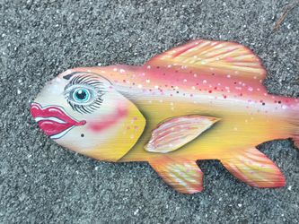 Palm Frond Fish Art * Fancy Fun Fish * Eco-Friendly Art by Local Artist Dale Werner