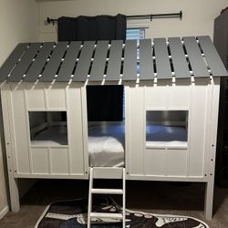 White Twin Size House Bed 