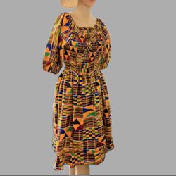 African Fashion Dress/Ankara/Floral Figure 8 Dress
