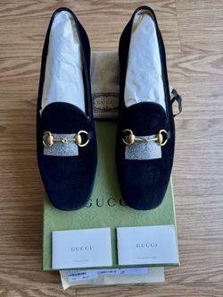 Authentic Brand New Black Suede Gucci Loafers with original box, dust bag included.