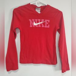 NIKE long sleeve red &quot;Just do it&quot; t-shirt youth size L 