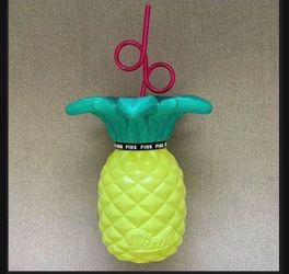 Victoria's Secret PINK Pineapple Cup with Straw