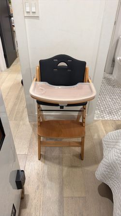 Wooden Baby High Chair with Tray