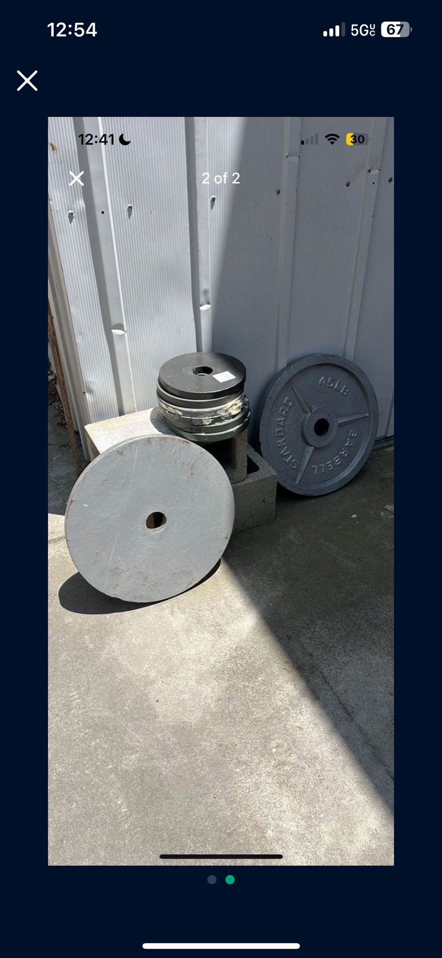 10x10 LBS WEIGHTS AND 2x45 LBS WEIGHTS=190 LBS