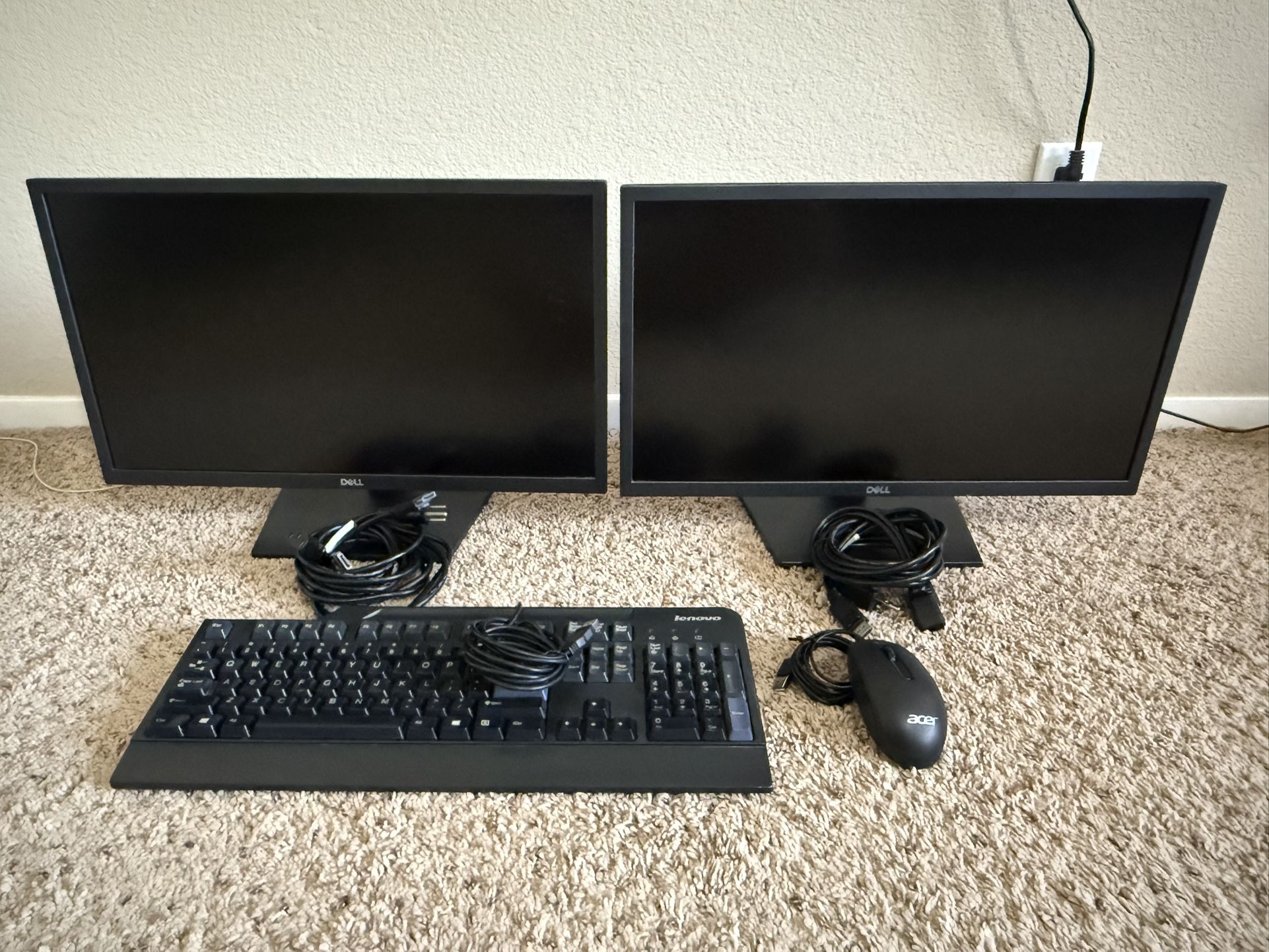 Desktop Monitor, Keyboard And Mouse
