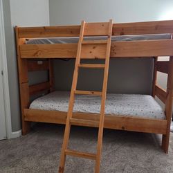 Twin Bunk bed with ladder and mattress