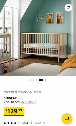 Wood Ikea Infant / Toddler Conversion Crib