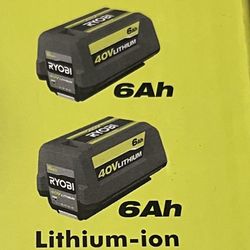  Ryobi  6.0 Ah 40V Lithium-Ion Battery 