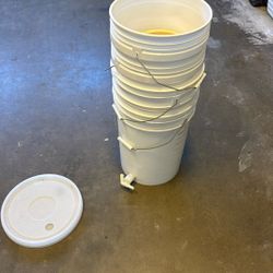 Lots Of Home Brewing Buckets