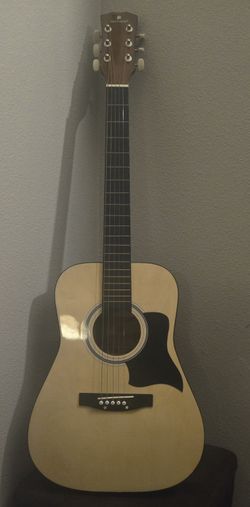 Wooden Guitar With Fur Interior Case
