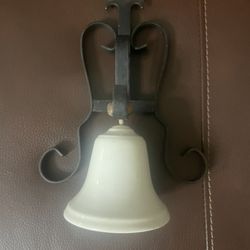Vintage Wrought Iron And Porcelain Farmhouse Decor Dinner Bell 🔔 9”H