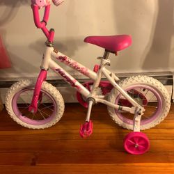 Pink Seastar Bike With Training Wheels .