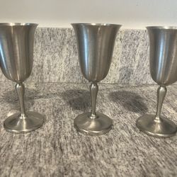 Vintage Colonial Pewter by Boardman #14, 3 Piece Cordial Cup Set