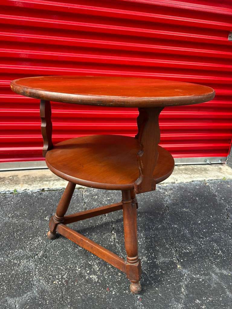 ANTIQUE TWO - TIER SIDE TABLE/ END TABLE/ IN GOOD CONDITION/ DELIVERY NEGOTIABLE