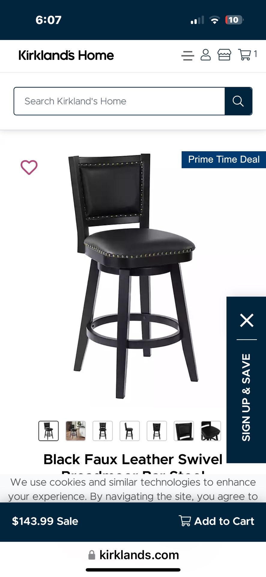 Broadmoor Swivel Extra Tall Black Leather Bar Stools
