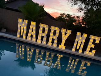 Marry Me Light Up Letters