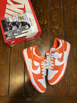 Size 8 - Nike Dunk Low Orange Paisley Womens new with box 