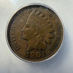 1901 Indian Head Cent 1C – ICG Genuine – Classic U.S. Copper Coin – Over 120 Years Old