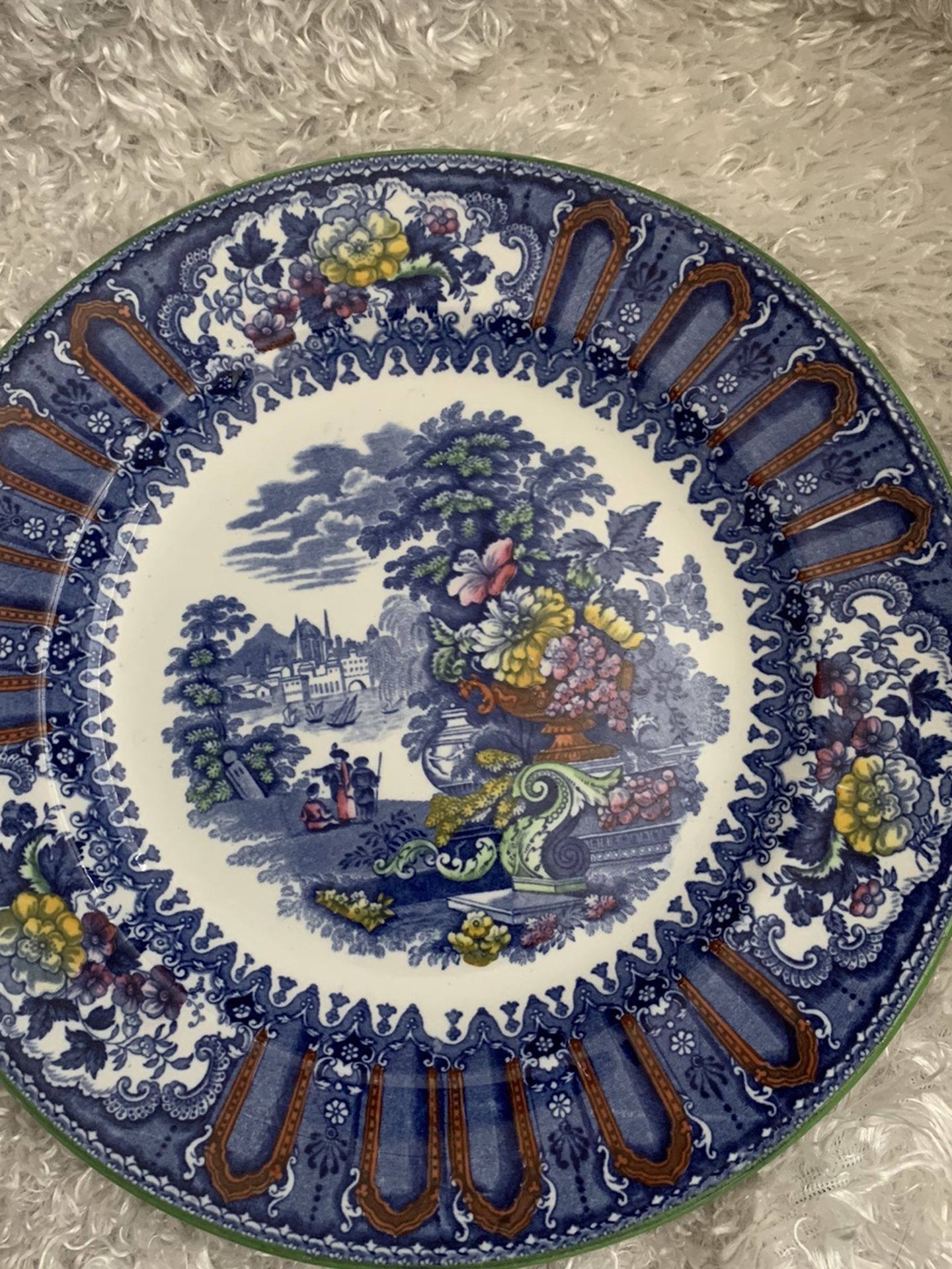 Antique Wedgwood 1800s Cairo China Blue Plate