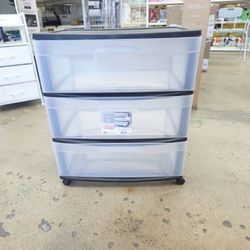 Sterilite Storage 3 Drawer Plastic Storage Cart with Clear Drawers