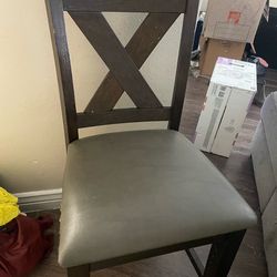 Grey and dark brown chairs