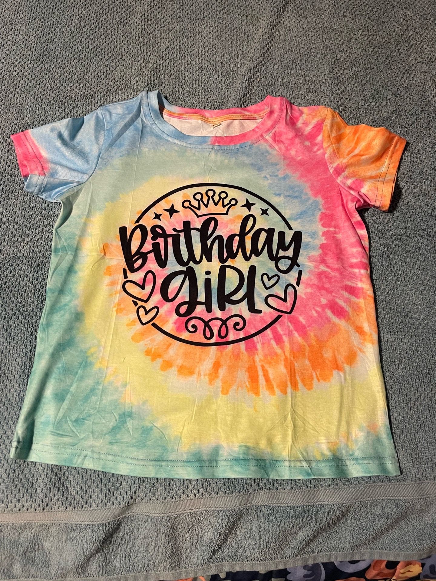 Bday girl tie-dye tshirt