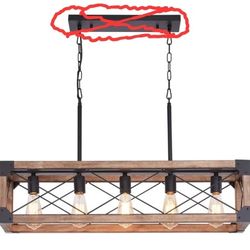 Farmhouse Kitchen Island Lighting, 5-Light Dining Room Light Fixture, Farmhouse Linear Chandelier with Solid Wood for Dining Room Kitchen Bar Pool Tab