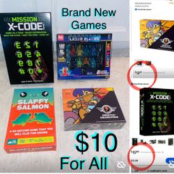 $10 For All brand new board games and toy characters all included