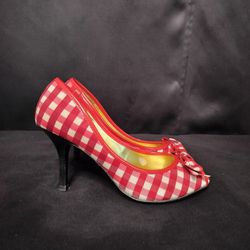 Women's Checkered Bow High Heels By Unlisted (Size 6.5)