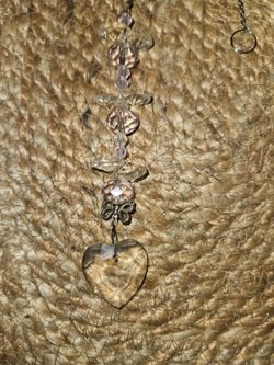 Crystal heart & butterfly suncatcher charm
