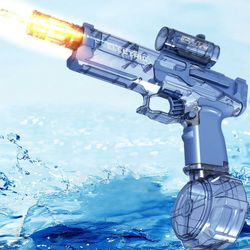 Electric Water Gun with Light Up,28-32 FT, Powerful High Powered Automatic Squirt Gun Fully Auto Water Blaster