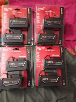 Milwaukee M18 RedLithium XC5.0 Battery 2-Pack x4