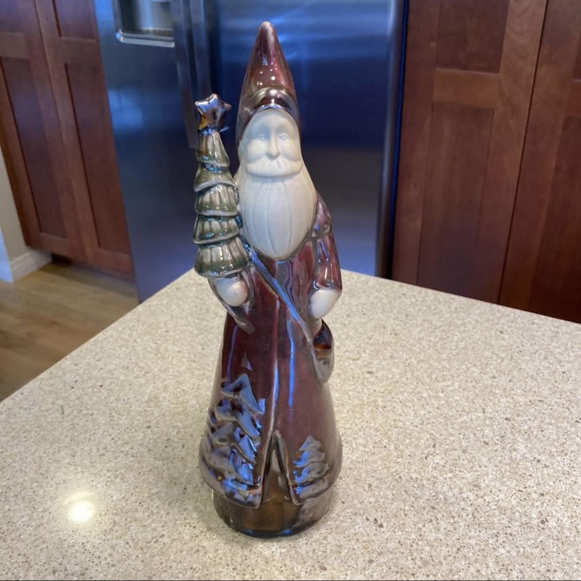 Santa Ceramic Tall Statue Figurine Christmas Holiday 12” Tall. Brand new