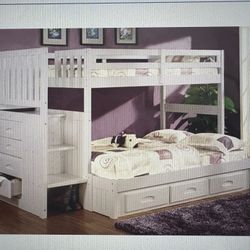 Twin Over Full Stair Stepper Bed With Bedroom Set