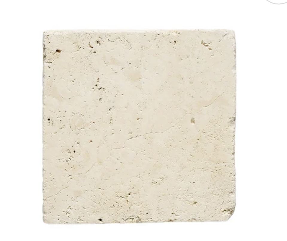 4 x 4 Crema Tumbled Travertine Mosaic Tile