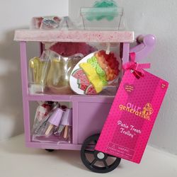 Our Generation Patio Treats Trolley Food Accessory Set  Cart Ice Cream 8” Tall