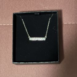 Bloomingdale’s - Sterling Silver Pave Bar Necklace (fashion Jewelry)
