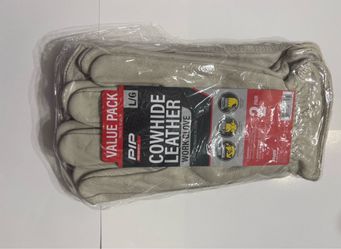 PIP Cowhide Leather Work Gloves 2-Pair Value Pack Large