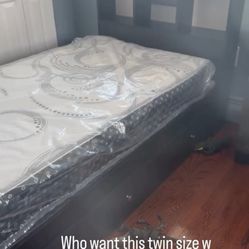 Twin size bed frame with mattress