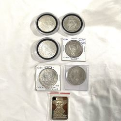 A Collection Of 1972 & Later Dates- .999 Fine Silver Rounds & Gold & Silver Bar. Read Description.