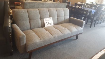 Brand new gray mid century sofa futon