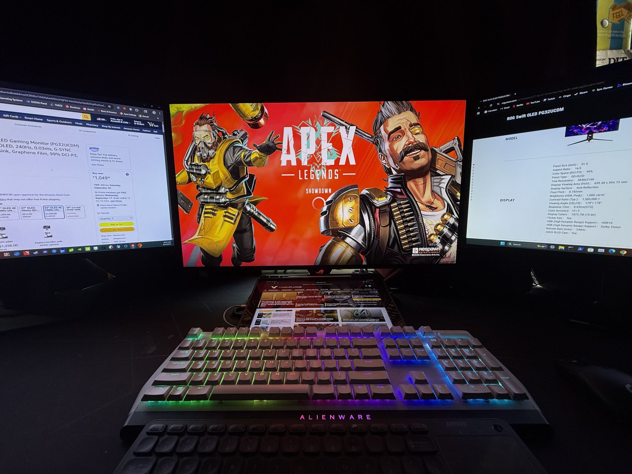 Asus PG32UCDM 32” OLED 4K Gaming Monitor 240HZ
