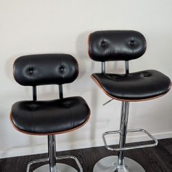 Height Adjustable Swivel Bar Stools With Back Rest