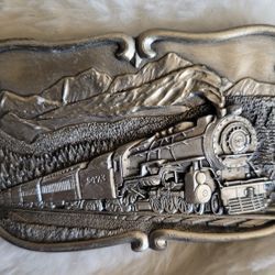 Vintage Belt Buckle.  Train