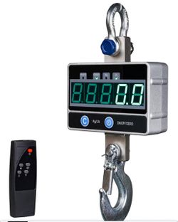 2000KG / 4400LBS 2Ton Digital Crane Scale with Remote, Industrial Heavy Duty Electronic Hanging Scale, LED Display Product Images and Videos