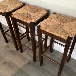 Three Rattan Stools Must Buy Three Firm  MINT Condition