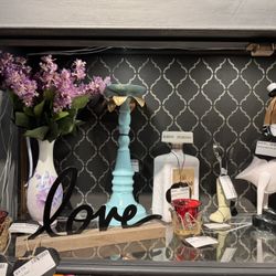 Candlestick, Vase, Sign, Votives, Etc., Captain Duck