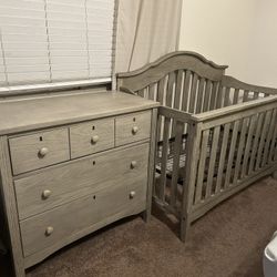 Crib And Baby Dresser Set (together Or Separately)