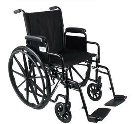 Equate Transport Wheelchair with feet (WAL808220SBK) 350lb